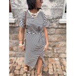 Robe marinière femme – Taille unique avec nœud à la taille | Melle Jeanne
