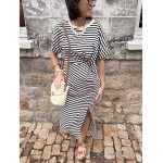 Robe marinière femme – Taille unique avec nœud à la taille | Melle Jeanne