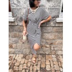 Robe marinière femme – Taille unique avec nœud à la taille | Melle Jeanne