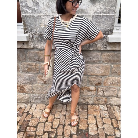 Robe marinière femme – Taille unique avec nœud à la taille | Melle Jeanne