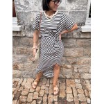 Robe marinière femme – Taille unique avec nœud à la taille | Melle Jeanne