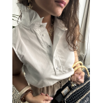 Chemise blanche sans manches col victorien – Chic & estivale | S/M & M/L | Melle Jeanne