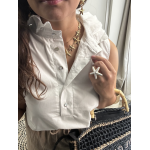 Chemise blanche sans manches col victorien – Chic & estivale | S/M & M/L | Melle Jeanne