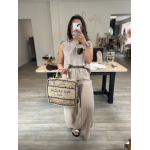 Top vichy marron dos nu – Avec accessoire assorti | S M L | Melle Jeanne