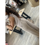 Top vichy marron dos nu – Avec accessoire assorti | S M L | Melle Jeanne