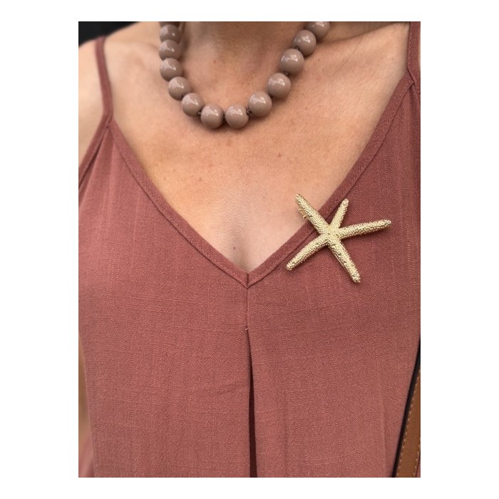 Collier boules Taupes réglable – Accessoire solaire | La Dolce Vibe