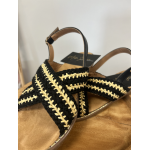 Sandales plates noires à corde – Style bohème chic & confort