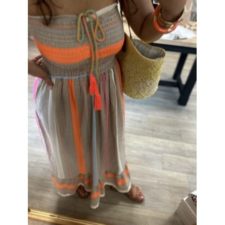 Robe bustier longue colorée – Taille unique 36 à 40-42 – Style bohème