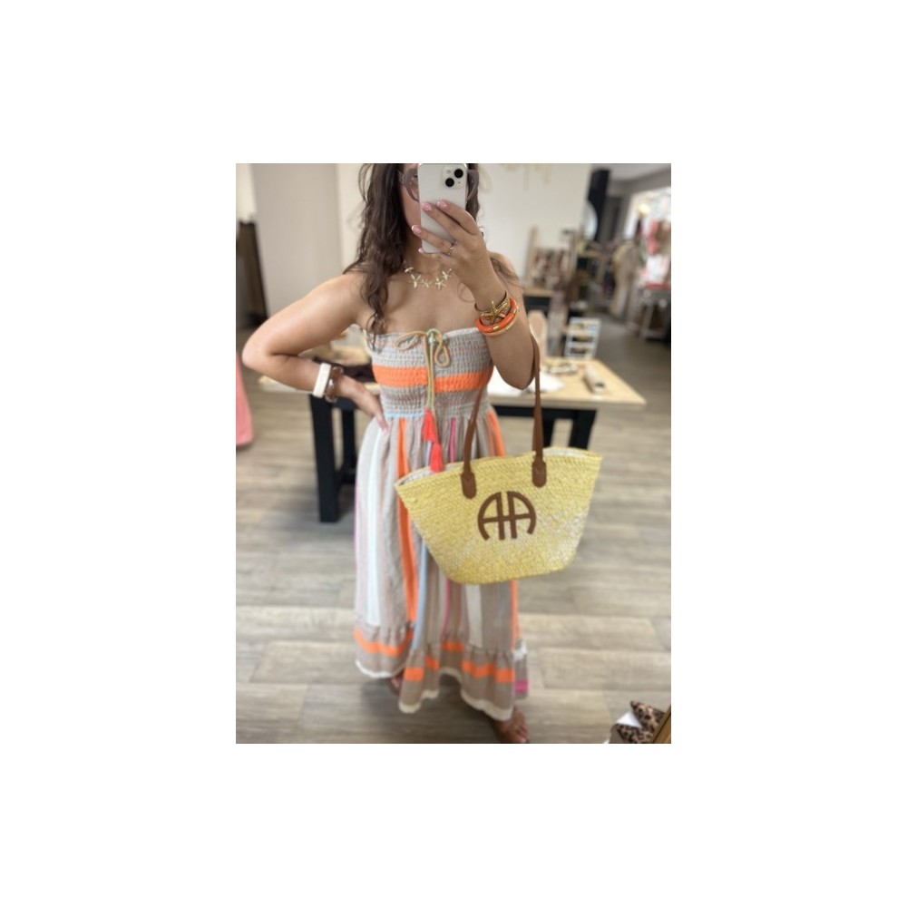 Robe bustier longue colorée – Taille unique 36 à 40-42 – Style bohème Robe bustier longue colorée – Taille unique 36 à 40-42 – Style bohème