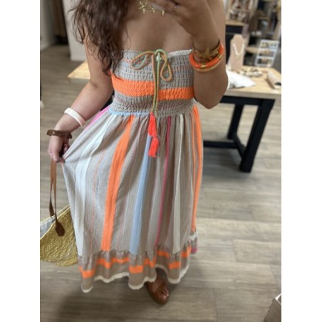 Robe bustier longue colorée – Taille unique 36 à 40-42 – Style bohème