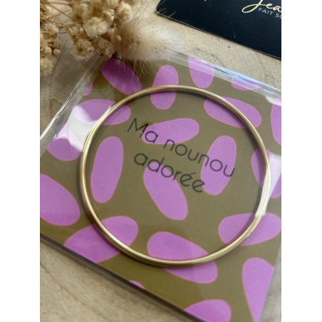 Jonc "Ma nounou adorée" – Cadeau en acier inoxydable doré