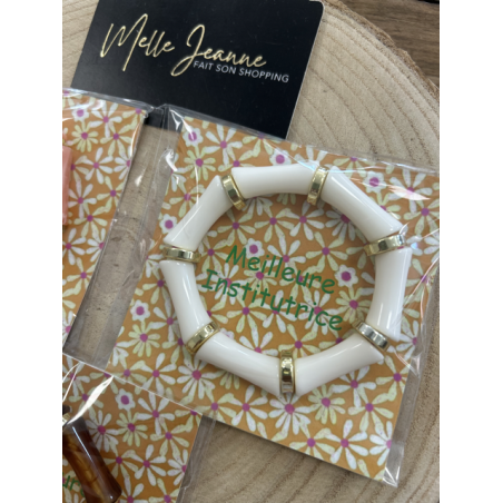 Bracelet "Meilleure institutrice" – Cadeau coloré élastiqué