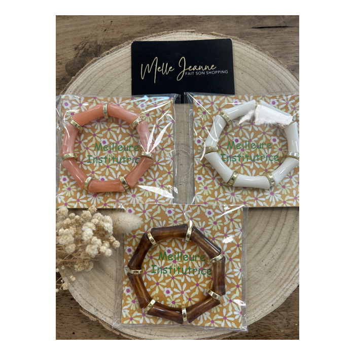 Bracelet "Meilleure institutrice" – Cadeau coloré élastiqué