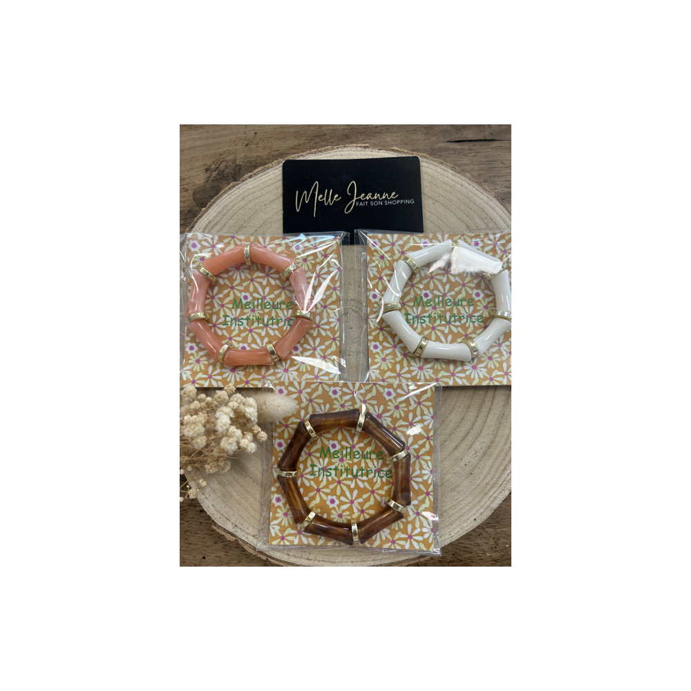Bracelet "Meilleure institutrice" – Cadeau coloré élastiqué Bracelet "Meilleure institutrice" – Cadeau coloré élastiqué