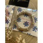 Bracelet "Ma nounou adorée" – Taupe ou vieux rose – Cadeau prêt à offrir