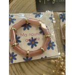 Bracelet "Ma nounou adorée" – Taupe ou vieux rose – Cadeau prêt à offrir