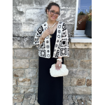 Veste en maille aérée – Multicolore ou noir et blanc – Taille unique