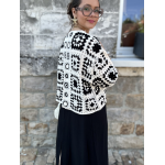 Veste en maille aérée – Multicolore ou noir et blanc – Taille unique