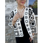 Veste en maille aérée – Multicolore ou noir et blanc – Taille unique