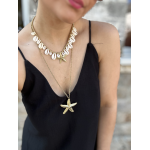Sautoir étoile de mer – Acier inoxydable doré – Bijou estival