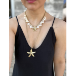 Sautoir étoile de mer – Acier inoxydable doré – Bijou estival