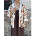 Veste en maille aérée – Multicolore ou noir et blanc – Taille unique