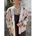 Veste en maille aérée – Multicolore ou noir et blanc – Taille unique