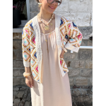 Robe fluide avec bijoux amovibles – Beige ou marron – Tailles SM / ML