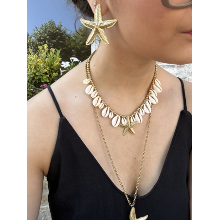 Boucles d’oreilles étoile de mer – Acier inoxydable doré