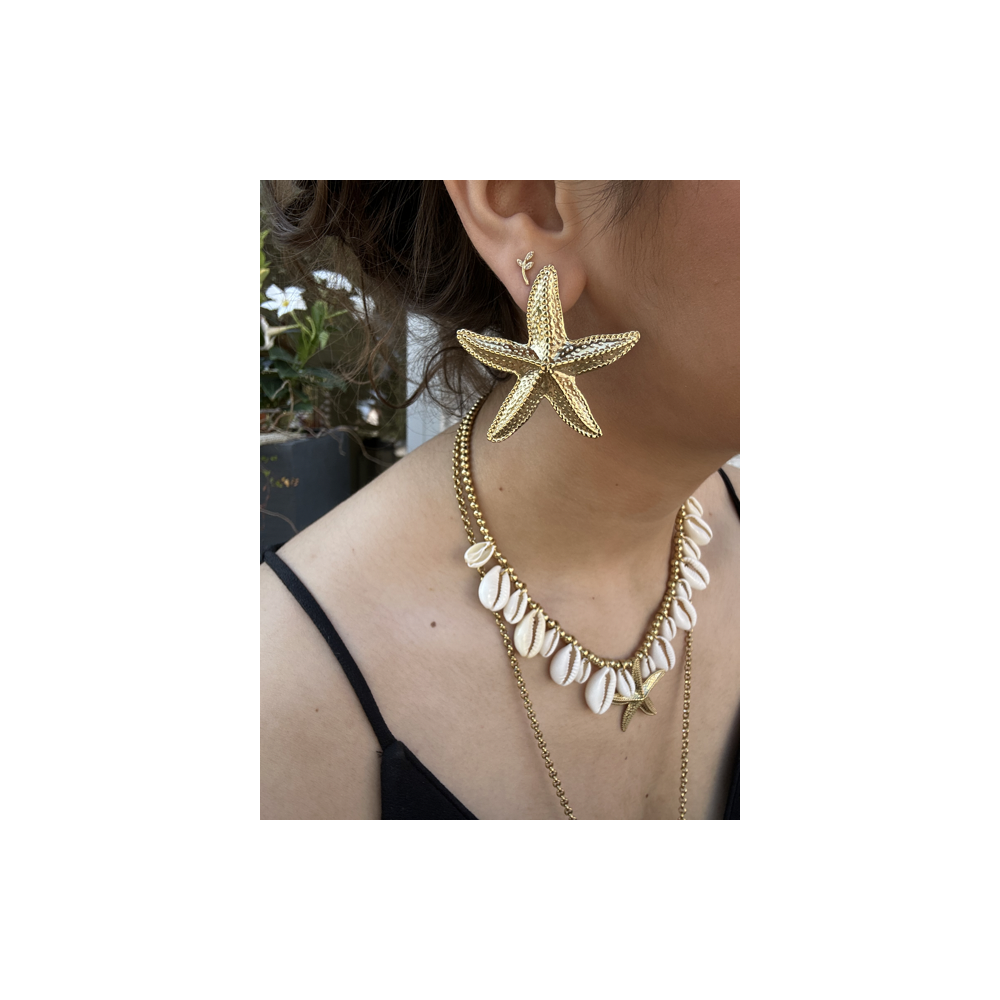 Boucles d’oreilles étoile de mer – Acier inoxydable doré Boucles d’oreilles étoile de mer – Acier inoxydable doré
