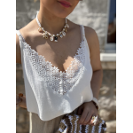 Caraco dentelle avec boutons – Blanc ou marron – SM ou ML