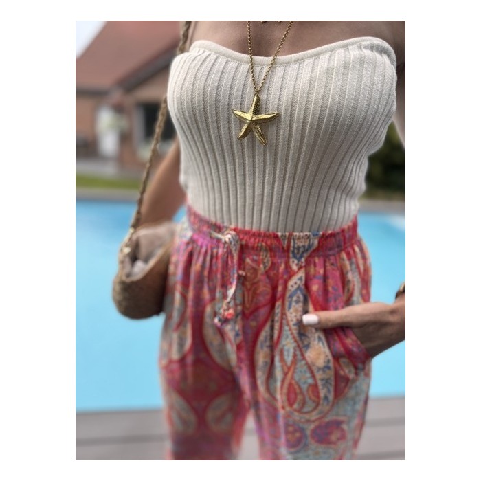Bustier côtelé blanc sans bretelles – Escapade Azur | Melle Jeanne