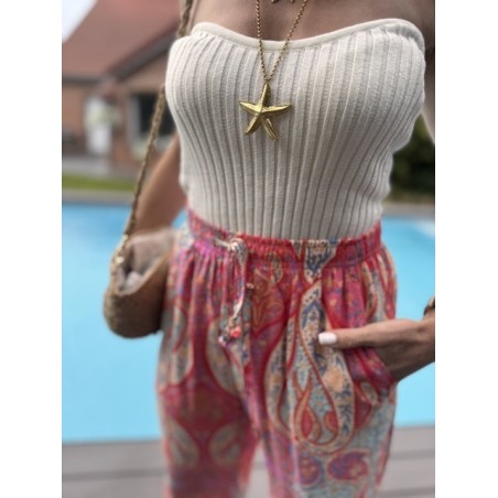 Bustier côtelé blanc sans bretelles – Escapade Azur | Melle Jeanne