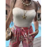 Bustier côtelé blanc sans bretelles – Escapade Azur | Melle Jeanne
