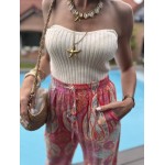 Bustier côtelé blanc sans bretelles – Escapade Azur | Melle Jeanne