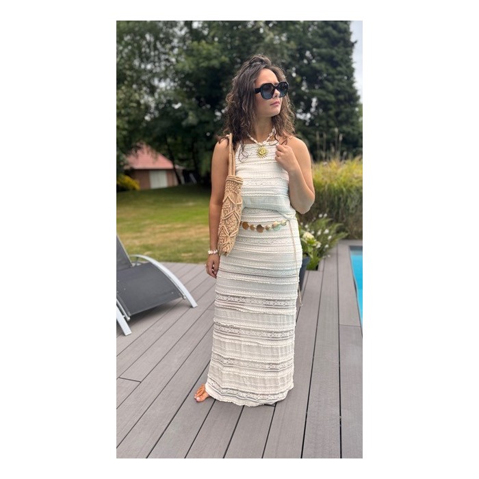 Ensemble crochet blanc – Jupe & top dos nu à nouer | Esprit summer | Melle Jeanne