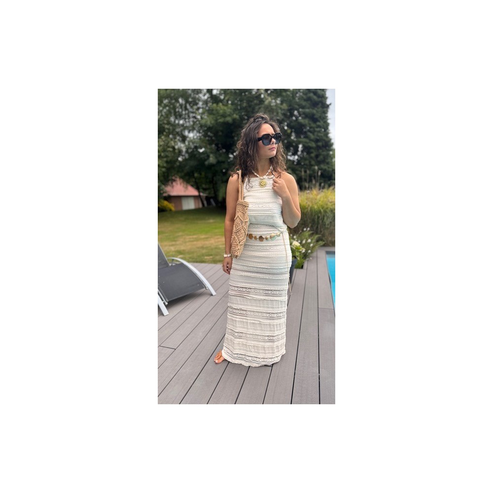 Ensemble crochet blanc – Jupe & top dos nu à nouer | Esprit summer | Melle Jeanne Ensemble crochet blanc – Jupe & top dos nu à nouer | Esprit summer | Melle Jeanne