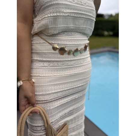 Ceinture fantaisie dorée coquillages – Accessoire été bohème | Melle Jeanne
