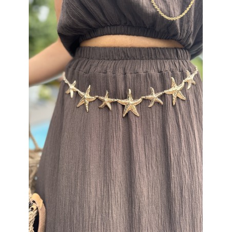 Ceinture fantaisie dorée étoile de mer – Accessoire été bohème | Melle Jeanne