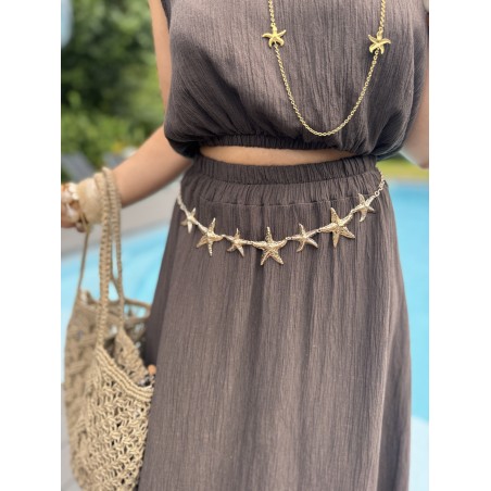 Ceinture fantaisie dorée étoile de mer – Accessoire été bohème | Melle Jeanne