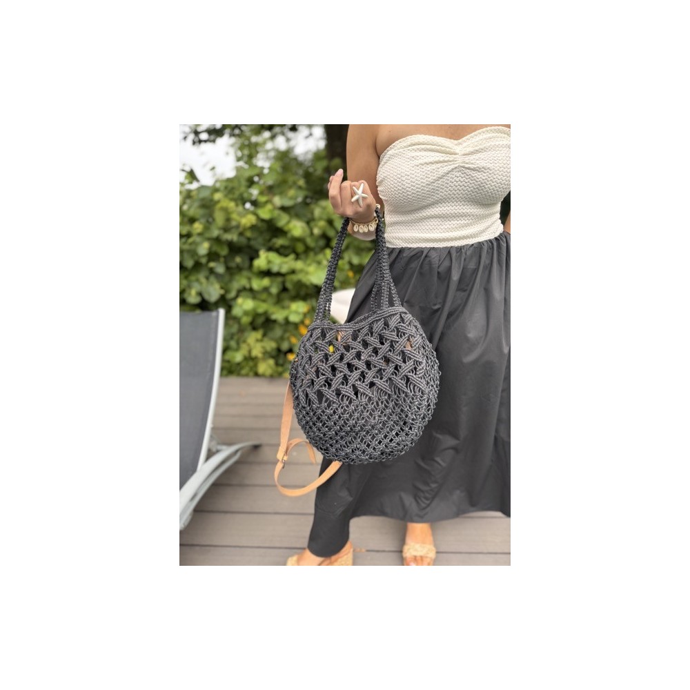 Panier en crochet doublé coton & lin – accessoire bohème pour l’été Panier en crochet doublé coton & lin – accessoire bohème pour l’été