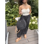 Panier en crochet doublé coton & lin – accessoire bohème pour l’été