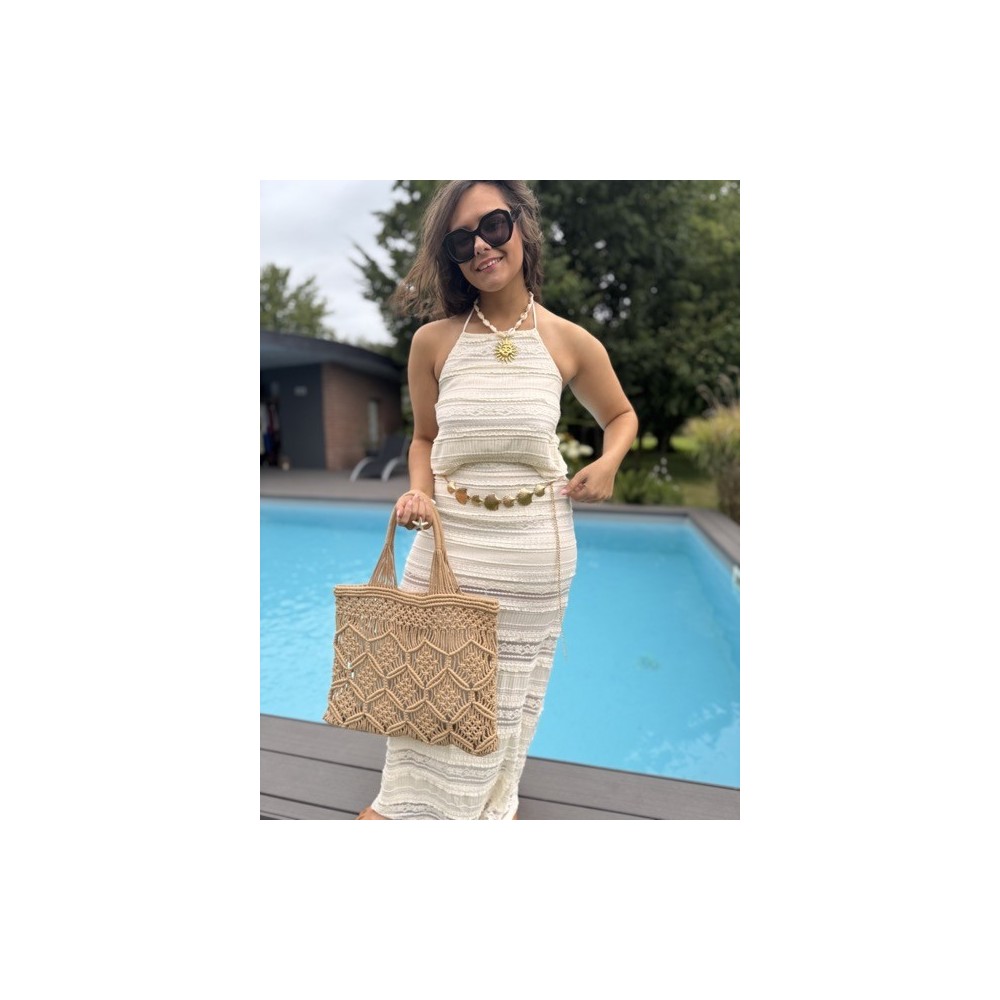 Sac de plage macramé 3 couleurs – l’accessoire tendance de l’été