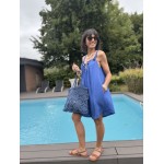 Combi-short fluide beige ou bleu électrique – détails bijoux & look estival