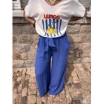 Pull fin lemon – Col V, manches 3/4 – Taille unique 36 à 44
