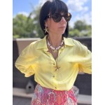 Chemise fluide dos nu noué – lin & viscose – jaune ou rose