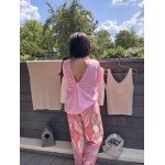 Chemise fluide dos nu noué – lin & viscose – jaune ou rose