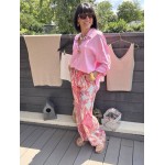 Chemise fluide dos nu noué – lin & viscose – jaune ou rose