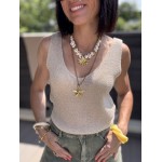 Débardeur lurex doré  – taille unique femme