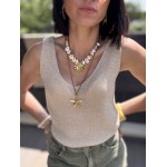Débardeur lurex doré  – taille unique femme